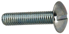 Value Collection - #10-32 UNF, 7/8" Length Under Head Slotted Drive Machine Screw - Truss Head, Grade J82 Steel, Zinc-Plated Finish, Without Washer - Benchmark Tooling