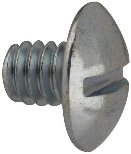 Value Collection - 1/4-20 UNC, 5/16" Length Under Head Slotted Drive Machine Screw - Truss Head, Grade J82 Steel, Zinc-Plated Finish, Without Washer - Benchmark Tooling