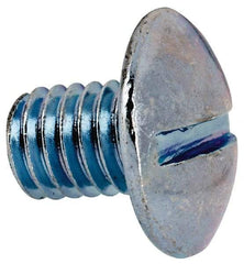 Value Collection - 3/8-16 UNC, 1/2" Length Under Head Slotted Drive Machine Screw - Truss Head, Grade J82 Steel, Zinc-Plated Finish, Without Washer - Benchmark Tooling