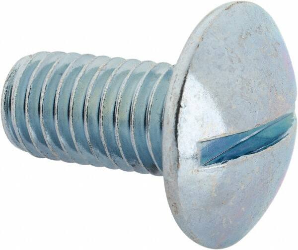 Value Collection - 1/2-13 UNC, 1" Length Under Head Slotted Drive Machine Screw - Truss Head, Grade J82 Steel, Zinc-Plated Finish, Without Washer - Benchmark Tooling