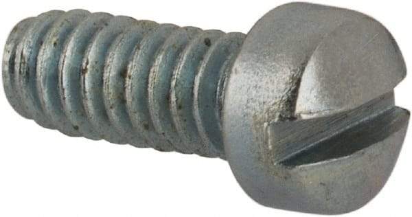 Value Collection - #3-48 UNC, 1/4" Length Under Head Slotted Drive Machine Screw - Fillister Head, Grade J82 Steel, Zinc-Plated Finish, Without Washer - Benchmark Tooling