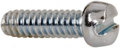 Value Collection - #3-48 UNC, 5/16" Length Under Head Slotted Drive Machine Screw - Fillister Head, Grade J82 Steel, Zinc-Plated Finish, Without Washer - Benchmark Tooling
