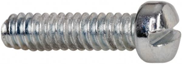 Value Collection - #4-40 UNC, 7/16" Length Under Head Slotted Drive Machine Screw - Fillister Head, Grade J82 Steel, Zinc-Plated Finish, Without Washer - Benchmark Tooling