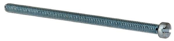 Value Collection - #8-32 UNC, 3" Length Under Head Slotted Drive Machine Screw - Fillister Head, Grade J82 Steel, Zinc-Plated Finish, Without Washer - Benchmark Tooling
