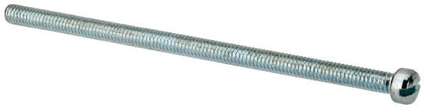 Value Collection - #8-32 UNC, 3-1/2" Length Under Head Slotted Drive Machine Screw - Fillister Head, Grade J82 Steel, Zinc-Plated Finish, Without Washer - Benchmark Tooling