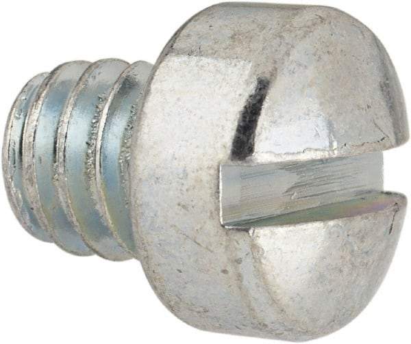 Value Collection - 1/4-20 UNC, 1/4" Length Under Head Slotted Drive Machine Screw - Fillister Head, Grade J82 Steel, Zinc-Plated Finish, Without Washer - Benchmark Tooling