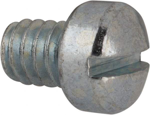 Value Collection - 1/4-20 UNC, 5/16" Length Under Head Slotted Drive Machine Screw - Fillister Head, Grade J82 Steel, Zinc-Plated Finish, Without Washer - Benchmark Tooling