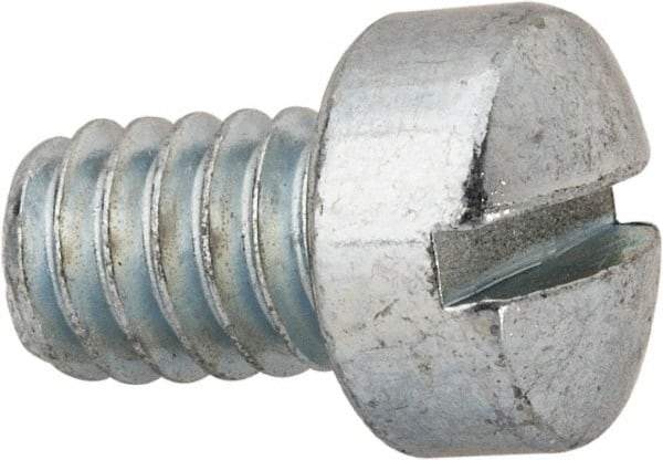 Value Collection - 1/4-20 UNC, 3/8" Length Under Head Slotted Drive Machine Screw - Fillister Head, Grade J82 Steel, Zinc-Plated Finish, Without Washer - Benchmark Tooling