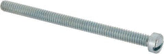 Value Collection - 1/4-20 UNC, 3-1/2" Length Under Head Slotted Drive Machine Screw - Fillister Head, Grade J82 Steel, Zinc-Plated Finish, Without Washer - Benchmark Tooling