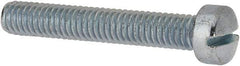 Value Collection - 5/16-18 UNC, 2" Length Under Head Slotted Drive Machine Screw - Fillister Head, Grade J82 Steel, Zinc-Plated Finish, Without Washer - Benchmark Tooling