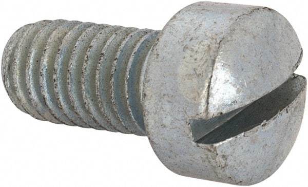 Value Collection - 3/8-16 UNC, 3/4" Length Under Head Slotted Drive Machine Screw - Fillister Head, Grade J82 Steel, Zinc-Plated Finish, Without Washer - Benchmark Tooling