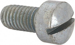 Value Collection - 3/8-16 UNC, 3/4" Length Under Head Slotted Drive Machine Screw - Fillister Head, Grade J82 Steel, Zinc-Plated Finish, Without Washer - Benchmark Tooling