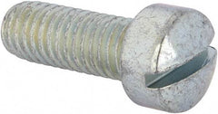 Value Collection - 3/8-16 UNC, 1" Length Under Head Slotted Drive Machine Screw - Fillister Head, Grade J82 Steel, Zinc-Plated Finish, Without Washer - Benchmark Tooling