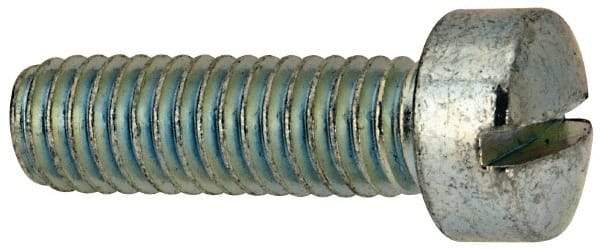 Value Collection - 3/8-16 UNC, 1-1/4" Length Under Head Slotted Drive Machine Screw - Fillister Head, Grade J82 Steel, Zinc-Plated Finish, Without Washer - Benchmark Tooling