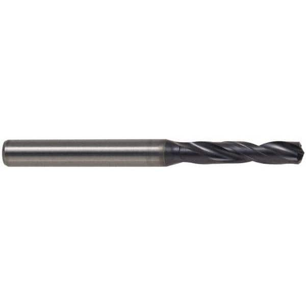 Screw Machine Length Drill Bit: 0.374″ Dia, 140 °, Solid Carbide TiAlN Finish, Right Hand Cut, Spiral Flute, Straight-Cylindrical Shank, Series B291-YPL