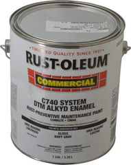 Rust-Oleum - 1 Gal Navy Gray Gloss Finish Alkyd Enamel Paint - 278 to 509 Sq Ft per Gal, Interior/Exterior, Direct to Metal, <400 gL VOC Compliance - Benchmark Tooling