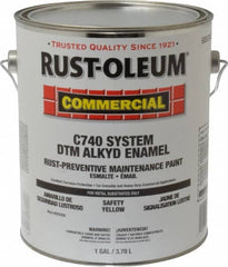 Rust-Oleum - 1 Gal Yellow Gloss Finish Alkyd Enamel Paint - 278 to 509 Sq Ft per Gal, Interior/Exterior, Direct to Metal, <400 gL VOC Compliance - Benchmark Tooling