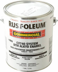 Rust-Oleum - 1 Gal Safety Yellow Gloss Finish Alkyd Enamel Paint - 278 to 509 Sq Ft per Gal, Interior/Exterior, Direct to Metal, <100 gL VOC Compliance - Benchmark Tooling