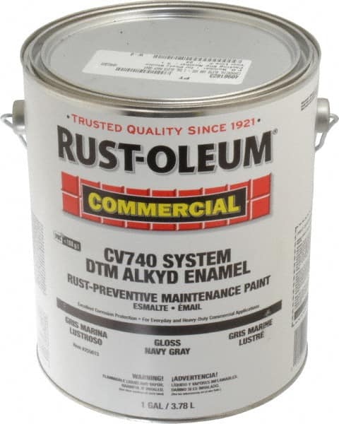 Rust-Oleum - 1 Gal Navy Gray Gloss Finish Alkyd Enamel Paint - 278 to 509 Sq Ft per Gal, Interior/Exterior, Direct to Metal, <100 gL VOC Compliance - Benchmark Tooling