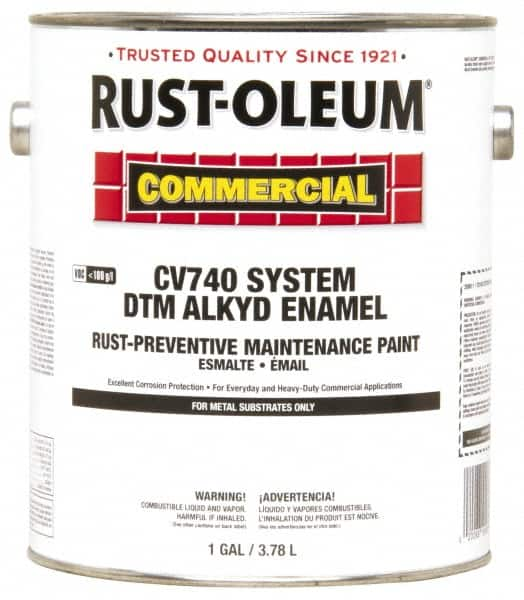 Rust-Oleum - 1 Gal Safety Red Gloss Finish Alkyd Enamel Paint - 278 to 509 Sq Ft per Gal, Interior/Exterior, Direct to Metal, <100 gL VOC Compliance - Benchmark Tooling