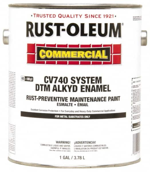 Rust-Oleum - 1 Gal Black Flat Finish Industrial Enamel Paint - 255 to 435 Sq Ft per Gal, Interior/Exterior - Benchmark Tooling