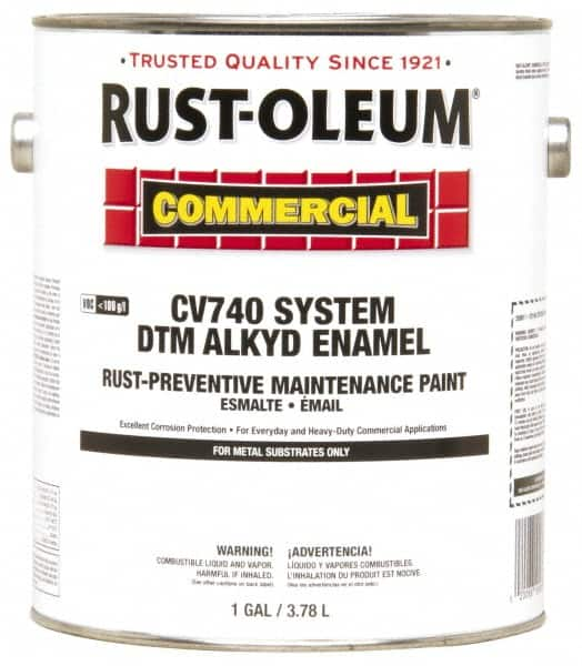 Rust-Oleum - 1 Gal White Gloss Finish Alkyd Enamel Paint - 278 to 509 Sq Ft per Gal, Interior/Exterior, Direct to Metal, <100 gL VOC Compliance - Benchmark Tooling