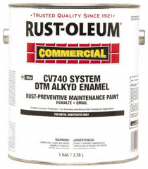 Rust-Oleum - 1 Gal White Gloss Finish Alkyd Enamel Paint - 278 to 509 Sq Ft per Gal, Interior/Exterior, Direct to Metal, <100 gL VOC Compliance - Benchmark Tooling