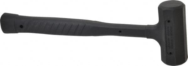 Paramount - 14 oz Head 1-1/8" Face Diam Rubber Dead Blow Hammer - 10-1/4" OAL, Rubber-Covered Steel Handle - Benchmark Tooling