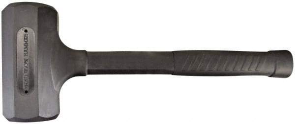 Paramount - 52 oz Head 2-1/8" Face Diam Rubber Dead Blow Hammer - 14-5/8" OAL, Rubber-Covered Steel Handle - Benchmark Tooling