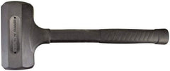 Paramount - 52 oz Head 2-1/8" Face Diam Rubber Dead Blow Hammer - 14-5/8" OAL, Rubber-Covered Steel Handle - Benchmark Tooling