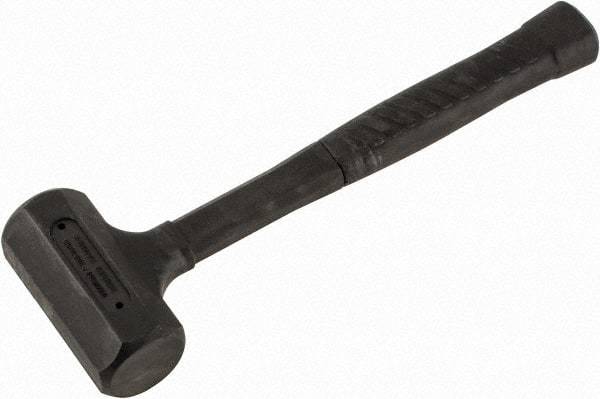 Paramount - 18 oz Head 1-1/2" Face Diam Rubber Dead Blow Hammer - 11-1/4" OAL, Rubber-Covered Steel Handle - Benchmark Tooling