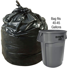 45 gal, 1.75 mil, Black, 40″ × 46″- Case of 100, Revolution Bag Hercules Recycled Low Density Can liners