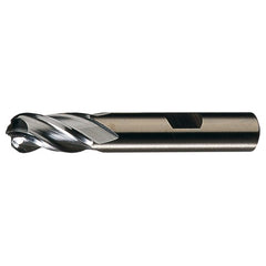 ‎1″ Dia. × 1″ Shank × 2″ DOC × 4-1/2″ OAL, HSSCoPM Bright, Spiral , 6 Flute, CW Helix, Weldon, Ballnose End Mill - Exact Industrial Supply