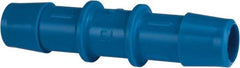 Made in USA - 1/2" Barb, HDPE Single Barbed Tube Straight Coupler - Blue, Male - Benchmark Tooling