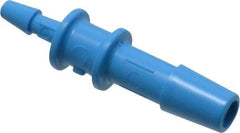 Made in USA - 1/4 x 1/8" Barb, HDPE Single Barbed Tube Reducer - Blue, Male - Benchmark Tooling