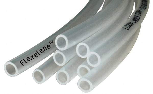 Made in USA - 3/32" ID x 5/32" OD, 1/32" Wall Thickness, 100' Long, Polyethylene Tube - Transparent Clear, 86 Max psi, 92 Shore A Hardness, -40 to 170°F - Benchmark Tooling