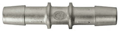 Made in USA - 0.695" Tube ID, Metal Barbed Straight Tube Coupler - Stainless Steel - Benchmark Tooling