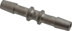 Made in USA - 0.127" Tube ID, Metal Barbed Straight Tube Coupler - Stainless Steel - Benchmark Tooling