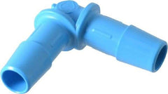 Made in USA - 3/8" Barb, HDPE Single Barbed Tube Elbow - Blue, Male - Benchmark Tooling