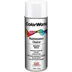 Krylon - White, Flat, Enamel Spray Paint - 15 to 18 Sq Ft per Can, 16 oz Container, Use on General Industrial Maintenance & Touch-up Work - Benchmark Tooling