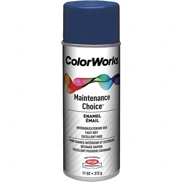 Krylon - Navy Blue, Enamel Spray Paint - 15 to 18 Sq Ft per Can, 16 oz Container, Use on General Industrial Maintenance & Touch-up Work - Benchmark Tooling