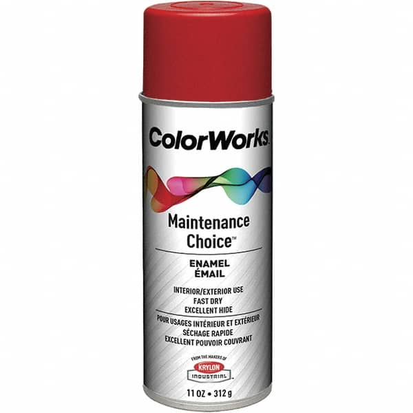 Krylon - Cherry Red, Enamel Spray Paint - 15 to 18 Sq Ft per Can, 16 oz Container - Benchmark Tooling