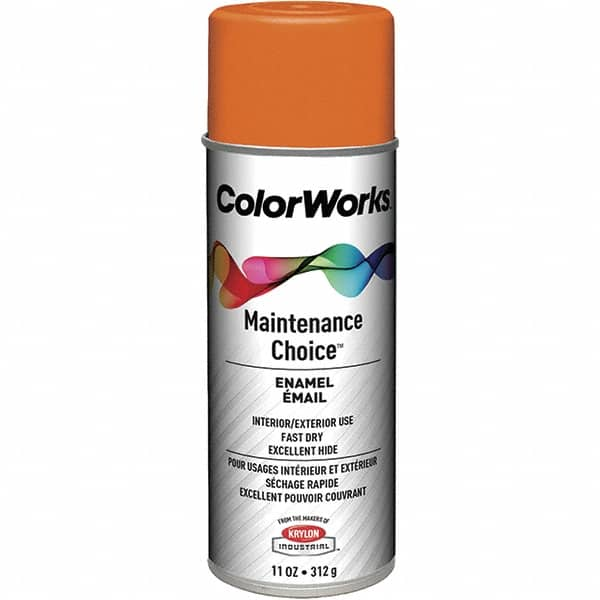 Krylon - Safety Orange, Enamel Spray Paint - 15 to 18 Sq Ft per Can, 16 oz Container, Use on General Industrial Maintenance & Touch-up Work - Benchmark Tooling