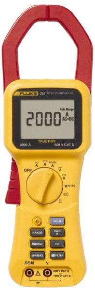 Fluke - 355, CAT IV, CAT III, Digital True RMS Clamp Meter with 2.2835" Clamp On Jaws - 600 VAC, 1000 VDC, 1400 AC Amps, 2000 DC Amps, Measures Voltage, Current, Frequency, Resistance - Benchmark Tooling