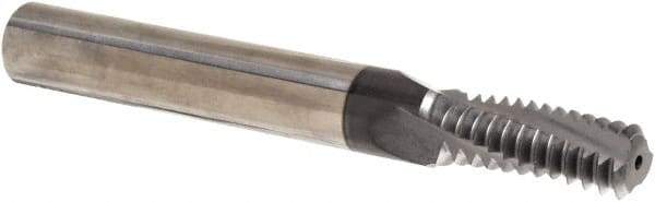 Iscar - 5/8-11 UNC, 0.449" Cutting Diam, 3 Flute, Solid Carbide Helical Flute Thread Mill - Internal Thread, 1.14" LOC, 3-1/2" OAL, 1/2" Shank Diam - Benchmark Tooling