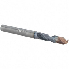 Walter-Titex - 5.8mm 140° Spiral Flute Solid Carbide Screw Machine Drill Bit - Double Coating Finish, Right Hand Cut, 28mm Flute Length, 66mm OAL, X-treme Plus Point, Straight Shank, Through Coolant - Benchmark Tooling