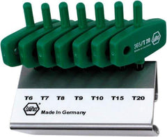 Wiha - 7 Piece T6 to T20 Chrome Vanadium Molybdenum Wing Handle Torx Key Set - T6, T7, T8, T9, T10, T15, T20 Torx Size - Benchmark Tooling