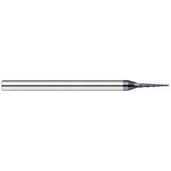 Harvey Tool - 1° per Side 0.09" Small End Diam 0.9" LOC 3-Flute Solid Carbide Tapered Ball End Mill - Exact Industrial Supply