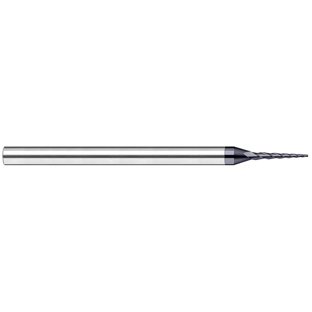 Harvey Tool - 7° per Side 0.06" Small End Diam 0.6" LOC 3-Flute Solid Carbide Tapered Ball End Mill - Exact Industrial Supply