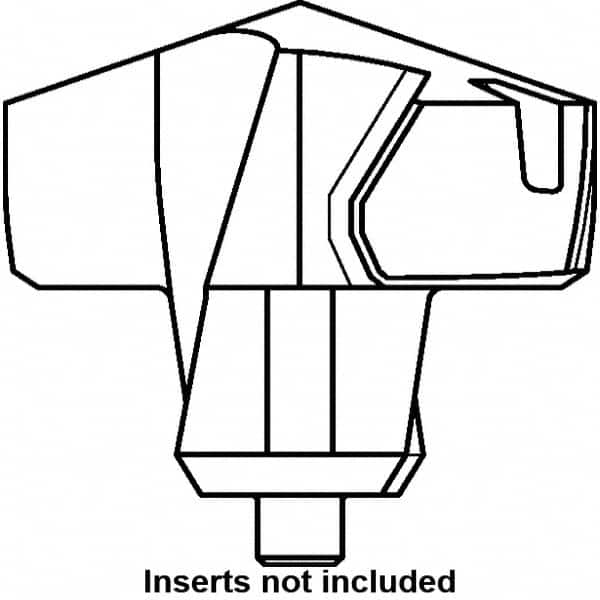 Kennametal - 17 to 17.99mm Diam, 3xD, 50.83mm Max Depth, 18mm Shank Diam, 63.33mm Flute, 127mm OAL, Replaceable Tip Drill - KTIP1700HPM Insert, V Seat Size, KTIP Toolholder, Series KenTIP - Benchmark Tooling